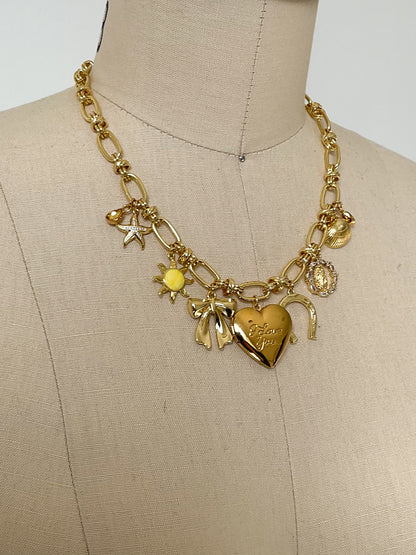 I LOVE YOU... Charm Necklace Yellow